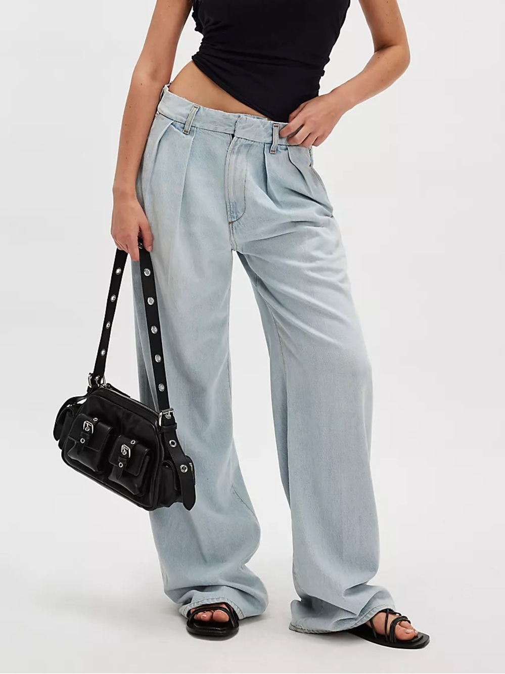 $398 NWOT Citizens Of Humanity “Petra” Pleated Light Blue Denim Trousers Sz 27